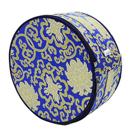 Large Tibetan Singing Bowl Set — 10 Inch Hand-Hammered Singing Bowl, 7 Metal Alloy, 2 Mallets, Blue Silk Cushion and Carry Bag, Deep Tone Sound Bowl for Sound Bath Healing Chakra Meditation