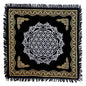 INDACORIFY Flower of Life Altar Table Top Cloth with Fringes Alter Tarot Witchcraft Spread Spiritual Sacred Cloth 18x18 in (Gold & Silver Flower of Life) - color: Gold & Silver Flower of Life