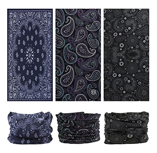Headband Neck Gaiter Head Wrap Headwear Face Mask Magic Scarf Bandana for Men and Women - color: 9pc.black Series.1