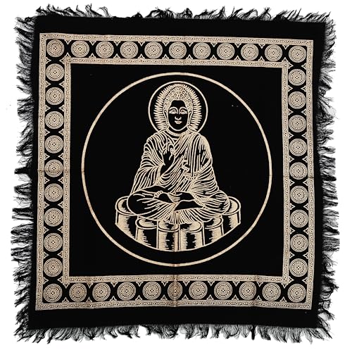 Indian Consigners Tarot Spread Altar Cloth Small 18" Square Wall Hanging Wiccan Witchcraft Wica Wall Hanging (Golden Buddha) - color: Golden Buddha