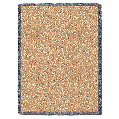Pure Country Weavers William Morris Oak Tree Peachy Blanket XL - Arts & Crafts - Gift Tapestry Throw Woven from Cotton - Made in the USA (82x62) - color: Peachy, size: X-Large