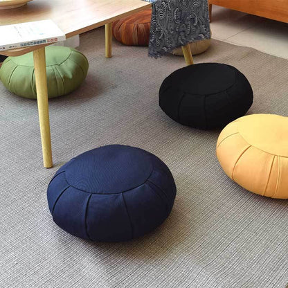 Meditation Cushion Round Cotton and Buckwheat Stuffing Size36*17cm