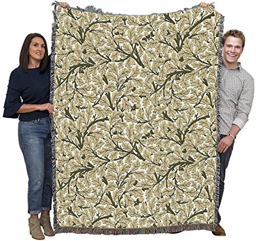 Pure Country Weavers William Morris Oak Tree Gold Blanket - Arts & Crafts - Gift Tapestry Throw Woven from Cotton - Made in the USA (72x54) - color: Gold, size: Large