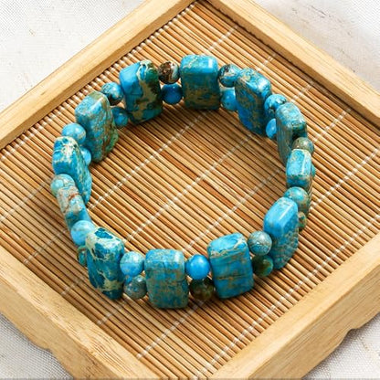 Yomisa Boho Beaded Bracelets for Women,Natural Chakra Turquoise Stone Jasper Bead Bracelet for Womens,Bohemian Handmade Stretch Beads Friendship Bracelets,Healing Trendy Western Jewelry Gifts - color: Turquoise