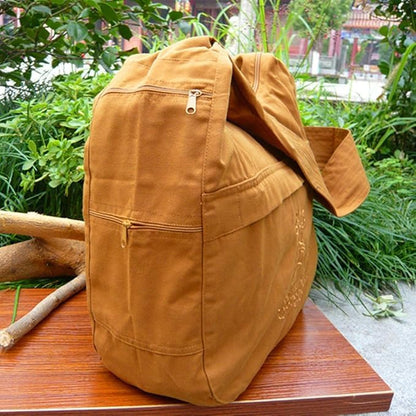 ZUODOOKU Buddhist Buddha Monk Bag Embroidery Cotton Shaolin Temple Kung Fu Oneshoulder Bag Unisex