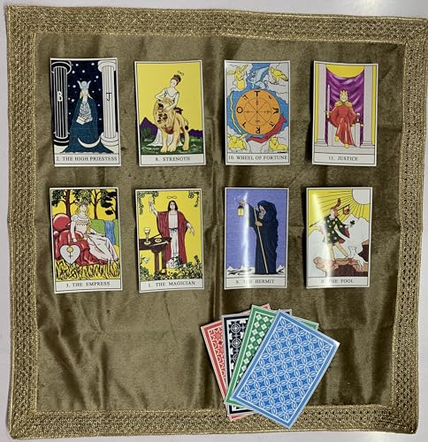 SMMS Spiritual Velvet Table Cloth Altar Tarot Spread (Beige, Small- 46cm*46cm/ 18inch*18inch) - color: Beige, size: Small- 46cm*46cm/ 18inch*18inch