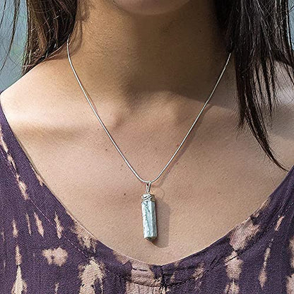 Ayana Crystals White Howlite Necklace – Calm & Clarity in a Crystal Pendant – Handcrafted Hexagonal Reiki Jewelry on Adjustable Cord