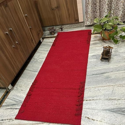 Generic Handcraft Antique Modern Red Yoga Mat Cotton Meditation Mat For Unisex Yoga Fitness Prayer.