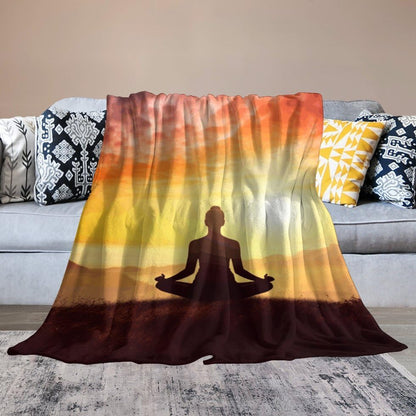 Yoga Meditation Soft Throw Blanket for Couch Lightweight Flannel Blanket for Sofa Couch Throw Bed Warm Cozy Decorative Blankets Fall Winter Decor 30"x40" - size: 30"x40"