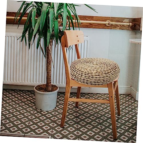 ABOOFAN 1Pc Round Woven Meditation Mat Cotton Filled Cushion for Yoga Home Decor and Photo Background Soft and Comfortable Tatami Style Seat Mat