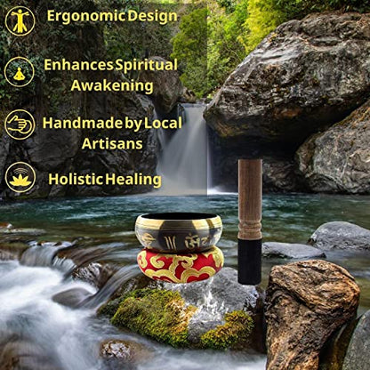Tibetan Singing Bowl Set with Mallet & Cushion- Meditation Sound Bowl for Chakra Healing, Yoga, Zen Garden(4inch)