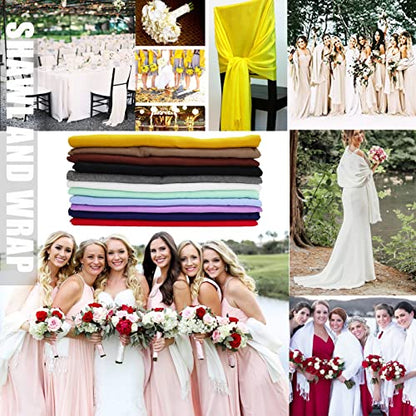 Pashmina Shawls and Wraps Scarfs for Women Wedding Party Winter Warm Long Solid Color - color: Mustard