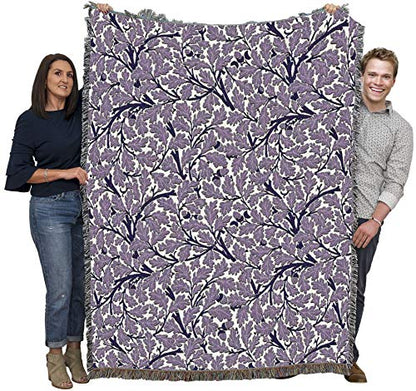 Pure Country Weavers William Morris Oak Tree Purple Blanket - Arts & Crafts - Gift Tapestry Throw Woven from Cotton - Made in the USA (72x54) - color: Purple, size: Large