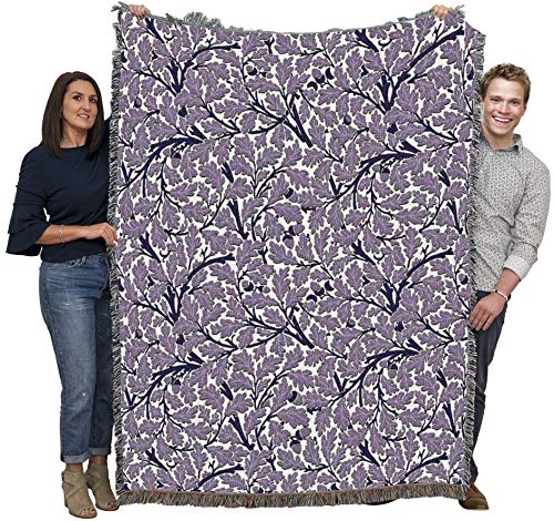 Pure Country Weavers William Morris Oak Tree Purple Blanket - Arts & Crafts - Gift Tapestry Throw Woven from Cotton - Made in the USA (72x54) - color: Purple, size: Large