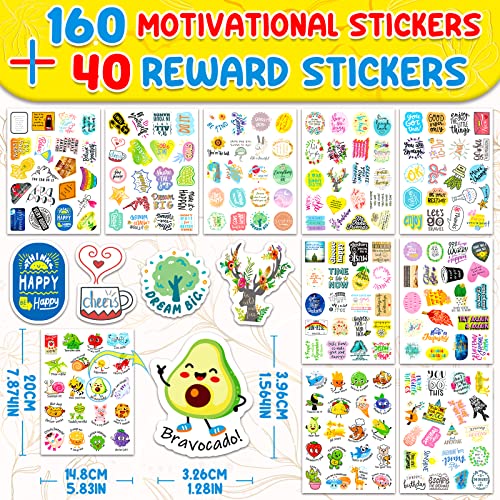 zheyistep 400Pcs Inspirational Cards Set, 200Pcs Affirmation Cards for Women, 200Pcs Motivational Stickers for Kids, Business Card Sized Encouragement Cards for Students Teachers