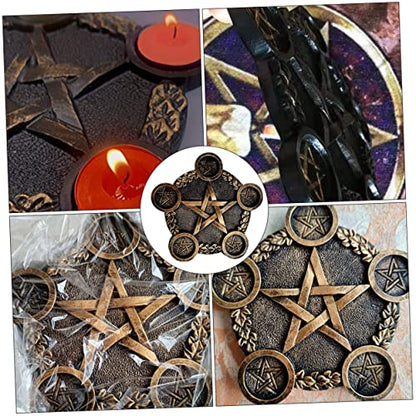 ULTECHNOVO Pentacle Star Candleholder Prop Decorative Altar Ornament for Sacrifice Rituals Compact Long-Lasting Material Unique Desktop Decor for Home and Ceremony