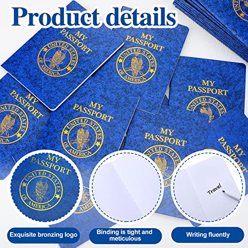 50 Pcs Blank Passport for Kids Book Passport Notebook Blue Bulk 4 x 5.5 Inch Play Fake Pass Port for Travel Operation World Travel Activity (Hawk) - style: Hawk