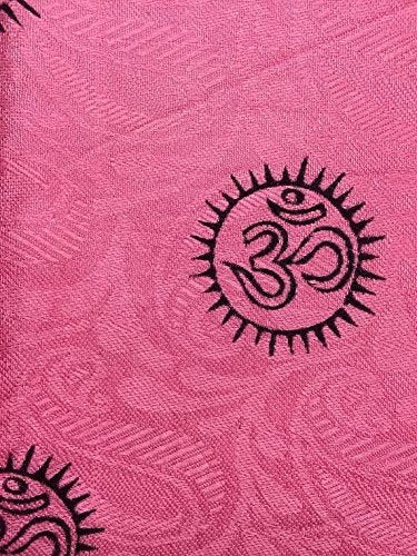 Jacquard Indian Printed Om Mantra Sun Shawl (Pink)