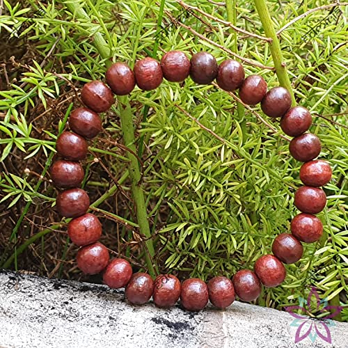 Sandalwood Bracelet for Women Men Buddhist Prayer Strand Chandan Bracelet Handmade Stretchable Elastic Sandalwood Beaded Wristbands for Yoga Meditation - style: Red Sandalwood 8mm