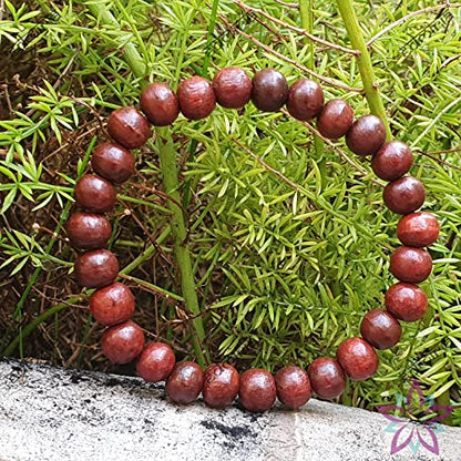 Sandalwood Bracelet for Women Men Buddhist Prayer Strand Chandan Bracelet Handmade Stretchable Elastic Sandalwood Beaded Wristbands for Yoga Meditation - style: Red Sandalwood 8mm