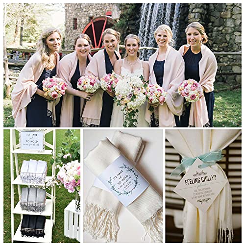 RIIQIICHY Women's Scarf Pashmina Shawls and Wraps for Evening Dress Bridesmaid Wedding Bridal Winter Warm Long Large Scarves - color: Dull Peach