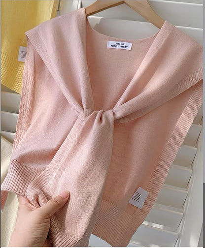 Women's Knitted Sweater Shawl Wrap - Lightweight Scarf/Cape for Downtown Girl, Casual Pashmina Shawls Fashion Accessories - color: Khaki