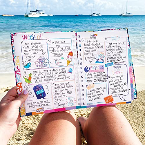 Gratitude Journal 52 Week Daily Positive Thinking for Thankfulness + Sticker Set | Gratitude Finder - color: Beach, Please! + Grateful Heart Stickers