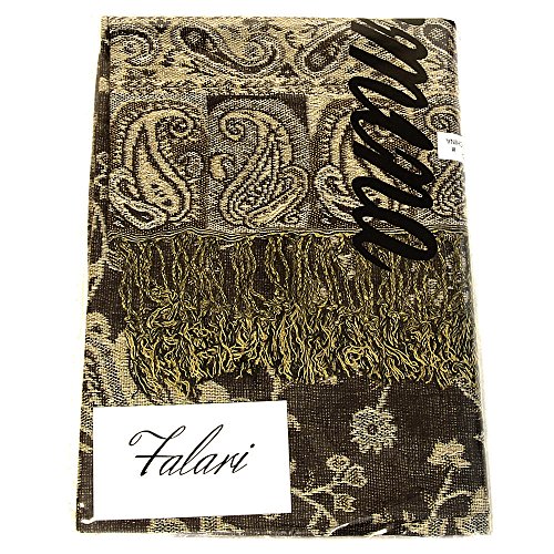Falari Women's Reversible Paisley Pashmina Shawl Wrap Scarf For Evening Dresses Festivals Any Occasions All Seasons 80"x27" - color: Style 1 - Brown
