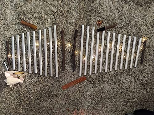 Meditation Chimes “Silver Moon” Rawa | Sound Healing Instrument | Spiritual Gift | 9 note Handheld Tubular Flow Chimes | Diatonic Xylophone D Minor