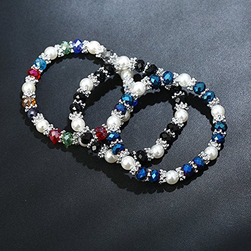 Healing Crystals Bracelet Handmade Natural Gemstones Beads Elastic Natural Stone Yoga Beads Bracelet Heart-Shaped, Modern Artisanal Beaded Unisex 7.6 inches Turquoise - color: Colorful #A