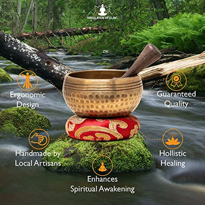 HIMALAYAN HEALING® Tibetan Singing Bowls Set~ Meditation Sound Bowl hand Hammered in Nepal For Yoga, Meditation, Mindfulness, Healing & Chakra balancing~ - size: 3 inch