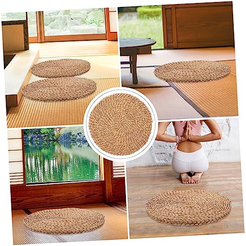 Cabilock Front Door Woven Mat Thick Decorative Meditation Cushion for Indoor Seating Natural Straw Yoga Floor Pad for Meditation and Relaxation