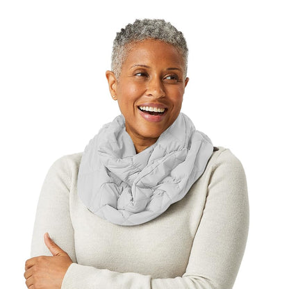Weighted Infinity Scarf, 3 lb Sensory Shoulder Wrap for Everyday Comfort - color: White