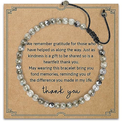 Thank You Gifts for Women: Teacher Appreciation Office Gifts for Coworkers Employee Boss Lady Manager Colleague Natural Stone Bracelet - color: Moonstone