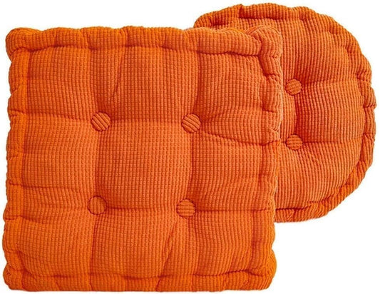 Corduroy Meditation Floor Cushions，Large Square and Round Suitable for Adult Use, Corduroy Cushions, Used in Living Room, Balcony, Dining Chair(Orange,Square 16" x 16") - color: Orange, size: Square 16" x 16"