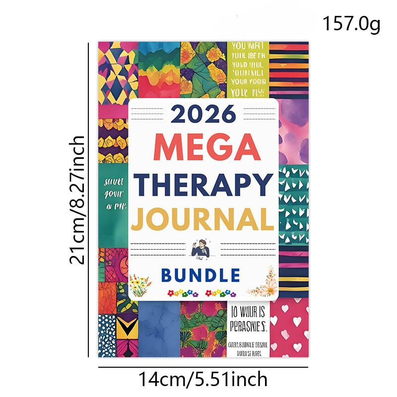 NDEMl 2026 MEGA THERAPY JOURNAL, a notebook to relieve anxiety and mindfulness, better manage your emotions, including calendar and weekly daily manager