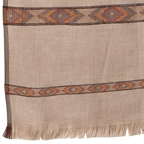 Weavers Villa Meditation Shawl/Wrap, Oversize Scarf or Stole. Unisex - color: Light Beige