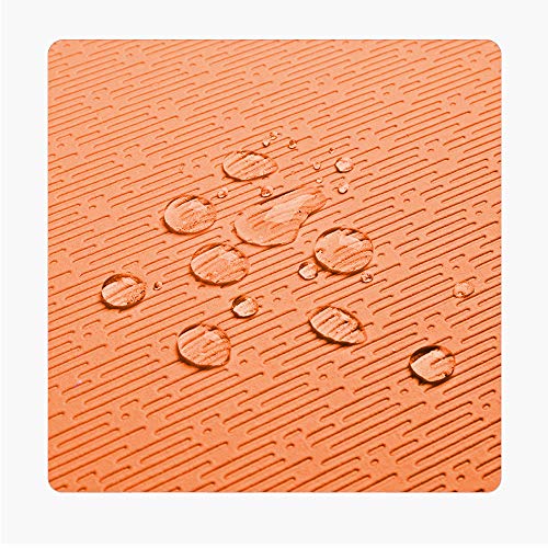 Hatha Yoga Extra Thick TPE Yoga Mat - 72"x 32" Thickness 1/2 Inch -Eco Friendly SGS Certified - With High Density Anti-Tear Exercise Bolster For Home Gym Travel & Floor Outside - color: Orange/Gray