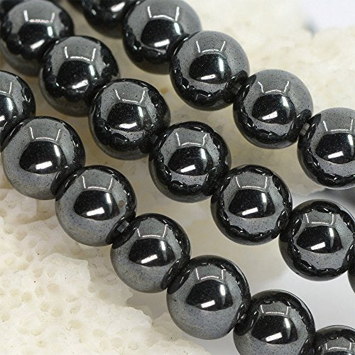 Justinstones Gem Semi Precious Gemstone 6mm Round Beads Stretch Bracelet 6.5 Inch - color: Hematite