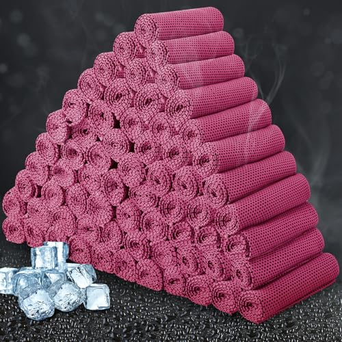 Honoson Cooling Towel Bulk - Neck & Face Cool Chilly Towels Microfiber Breathable Sport Sweat Rag for Gym, Yoga, Travel, Camping, Running, Outdoor - color: Pink, size: 47"x12"