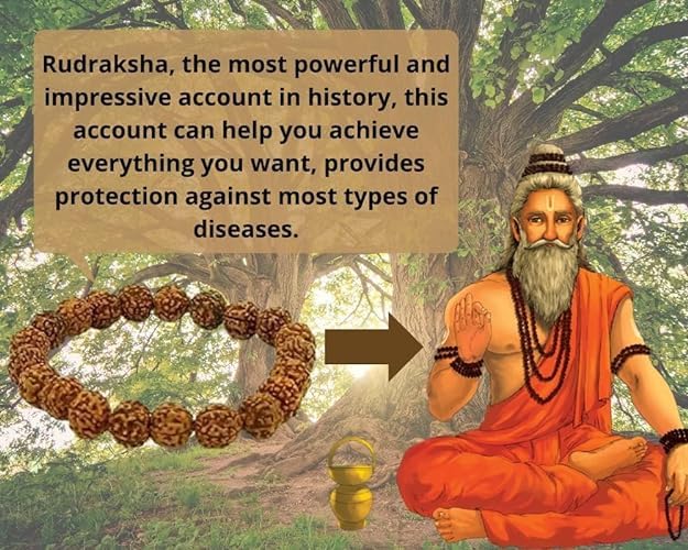 Rudraksh Mala, Natural Himalayan Genuine Original Rudraksha Rosary - style: Rudraksh Jaap mala 8-9MM
