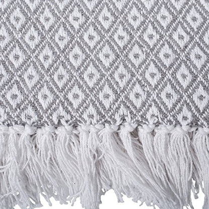 DII Global Mini Diamond Woven Throw, 50x60, Gray