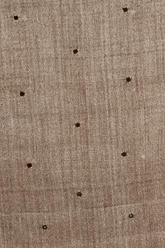 Exotic India Shawl from Kutch with Embroidered Mirrors - Pure Wool - color: Monks Robe