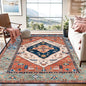 Lahome 8 x 10 Area Rugs for Living Room Boho Washable Non-Slip Backing Large Rug Ultra-Thin Stain Resistant Dining Room Rugs for Under Table, Oriental Print Rugs for Bedroom Adelyn (Rust, 8'x10')