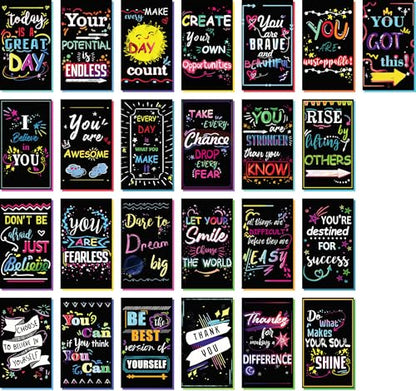Iconikal 200-Count Inspirational, Motivational Sayings 3.5x2-inch Mini Quote Cards, Blank Back Give Gratitude, Appreciation, Kindness & Encouragement