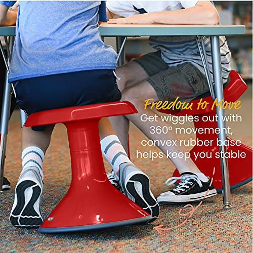 ECR4Kids ACE Active Core Engagement Wobble Stool, 15-Inch Seat Height, Flexible Seating, Red - color: Red