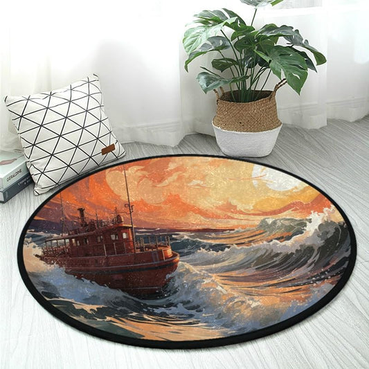 Soft 3ft Lifeboat Design Round Area Rug Non-Slip Rug for Bedroom Living Room Washable & No Shedding - color: Color-20, size: 3' (Round)
