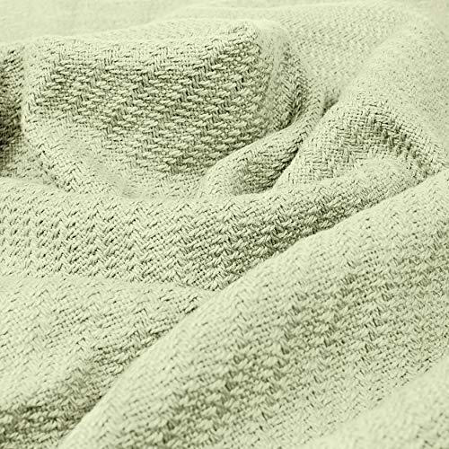 COTTON CRAFT Soft Cotton Thermal Blanket - Plush Herringbone Twill - All Season Luxurious Breathable Skin Friendly Lightweight Cooling Throw Blanket - Sofa Couch Travel Camping Dorm - Full Queen Sage - color: Sage, size: Full-Queen