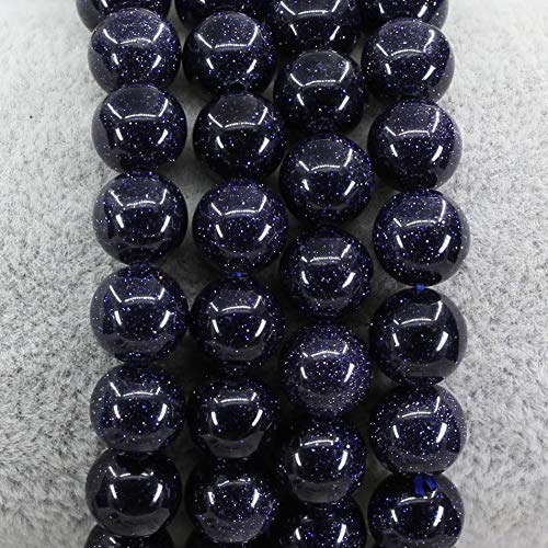 Keleny Gem Semi Precious Gemstones 8mm Round Beads Crystal Stretch Bracelets 7 Inch Unisex - color: Synthetic Blue Sand
