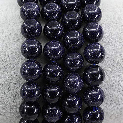 Keleny Gem Semi Precious Gemstones 8mm Round Beads Crystal Stretch Bracelets 7 Inch Unisex - color: Synthetic Blue Sand